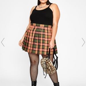 Dollskill pleated plaid miniskirt